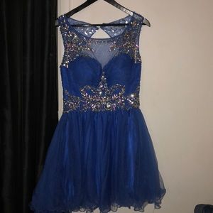 Royal blue short party dress